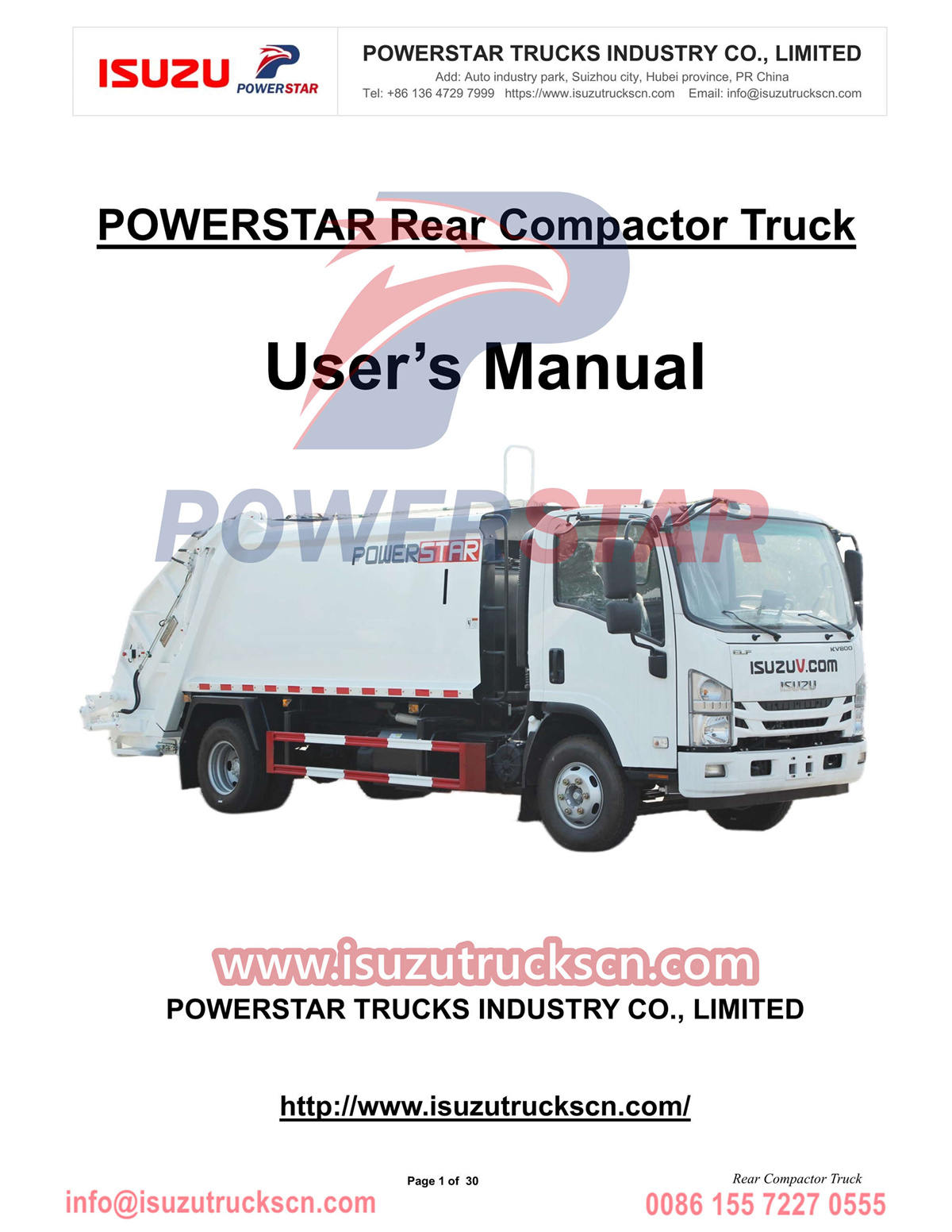 Ang mga kliyente ng Albania ay bumibili ng POWERSTAR ISUZU KV800 rear compactor truck manual
    