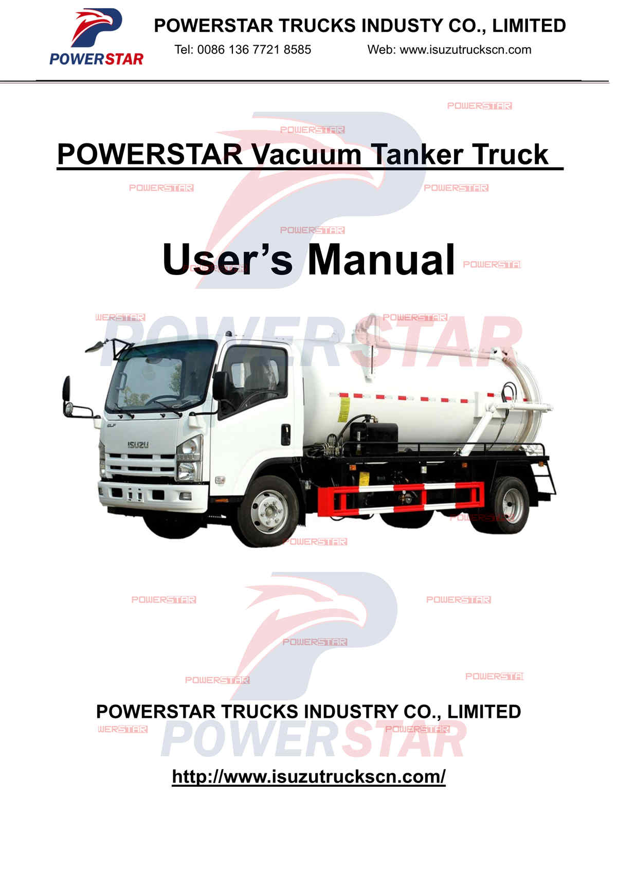 Djibouti ISUZU 700P NPR 8000L vacuum tanker truck manual operation
    