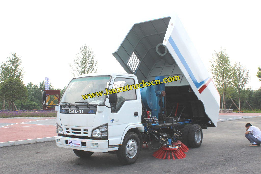 Cambodia custom made Isuzu 4cbm dustbin vacuum sweeper na sasakyan
    