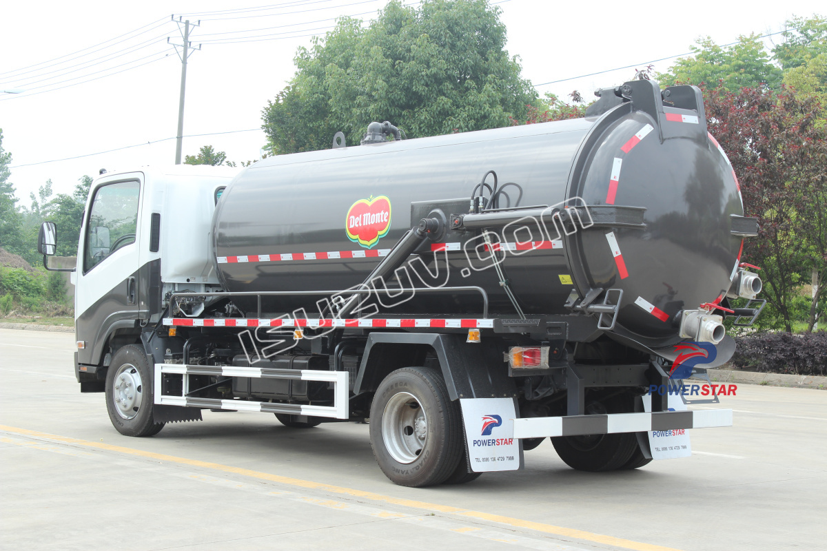 Isuzu NPR sewage suction tanker truck na may water pump 65QA 50/110A
    