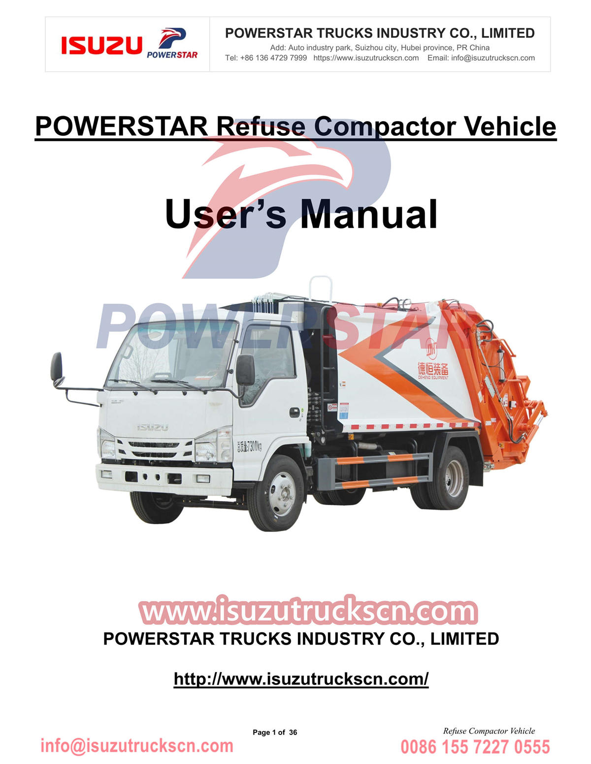 Africa Gambia Isuzu 4cbm Refuse Compactor Vehicle Manual
    