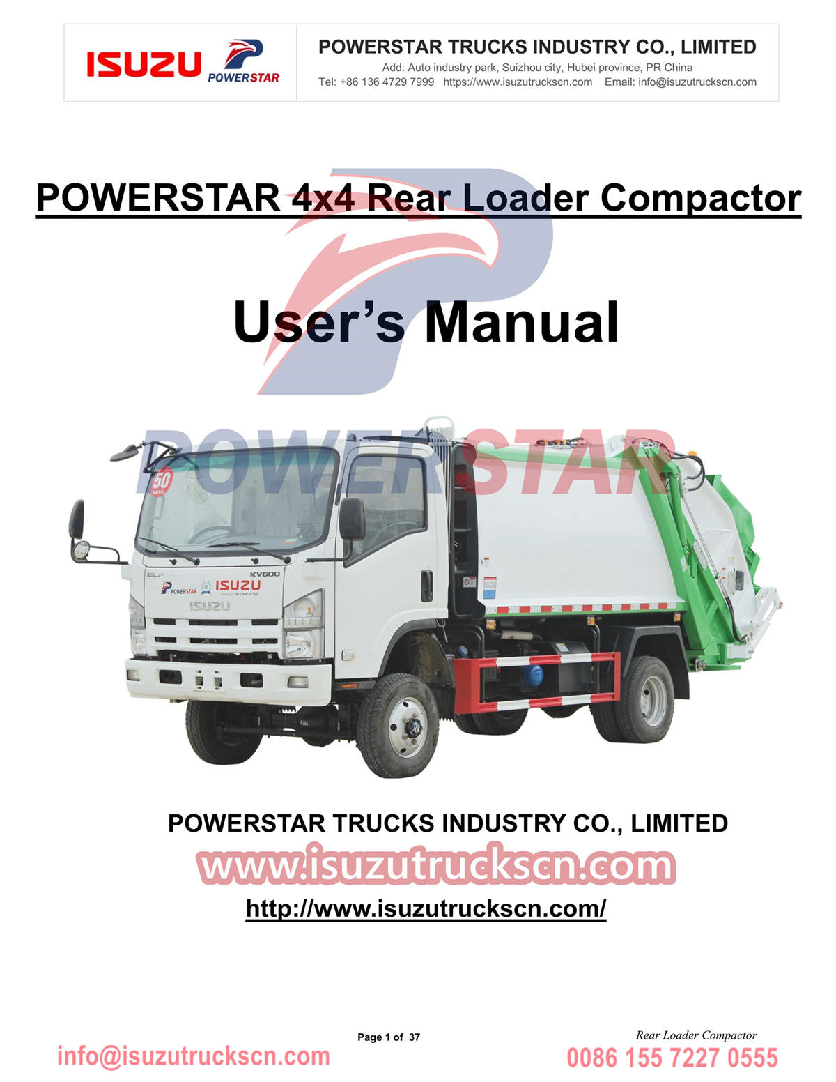 Pilipinas ISUZU KV600 Garbage Compactor 6CBM Operation Manual
    