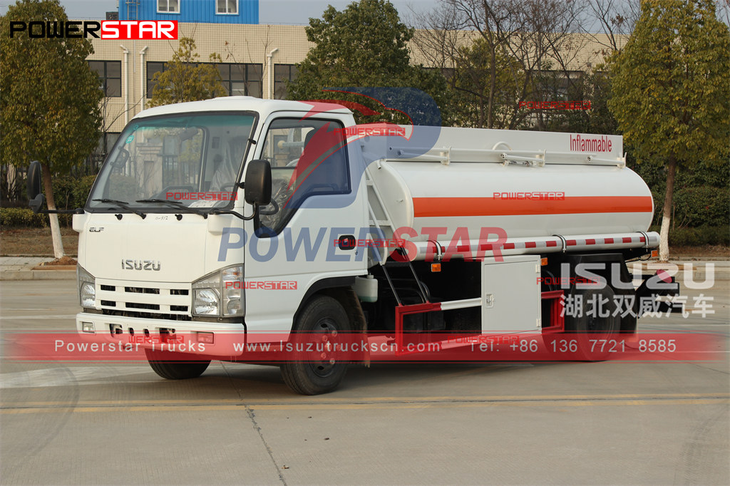 ISUZU mini 3000L fuel tanker oil bowser truck export sa Myanmar Yangon
    