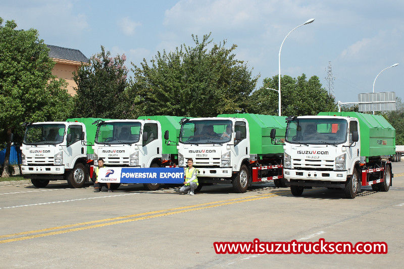 Mongolia Isuzu 4x2 hooklift garbage truck QL1100A8KAY
    