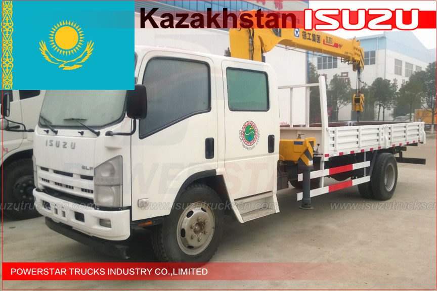 Double cabin Isuzu Truck crane para sa Kazakhstan
    