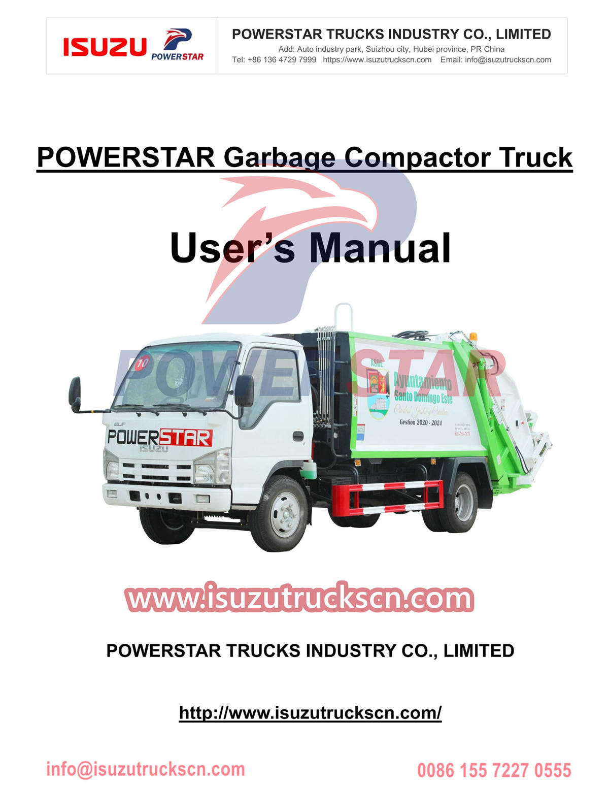 Cambodia Isuzu Garbage Compactor Operation Manual NKR 100P rear loader
    