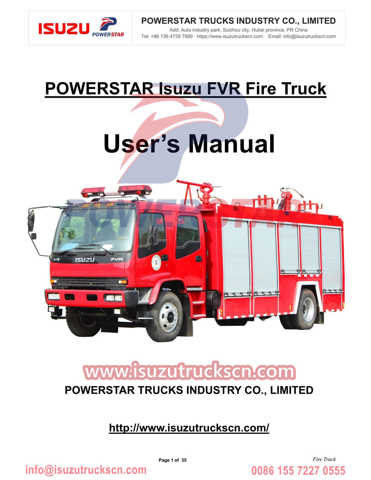 Isuzu fire truck FVR 6cbm manual export sa Nigeria
    