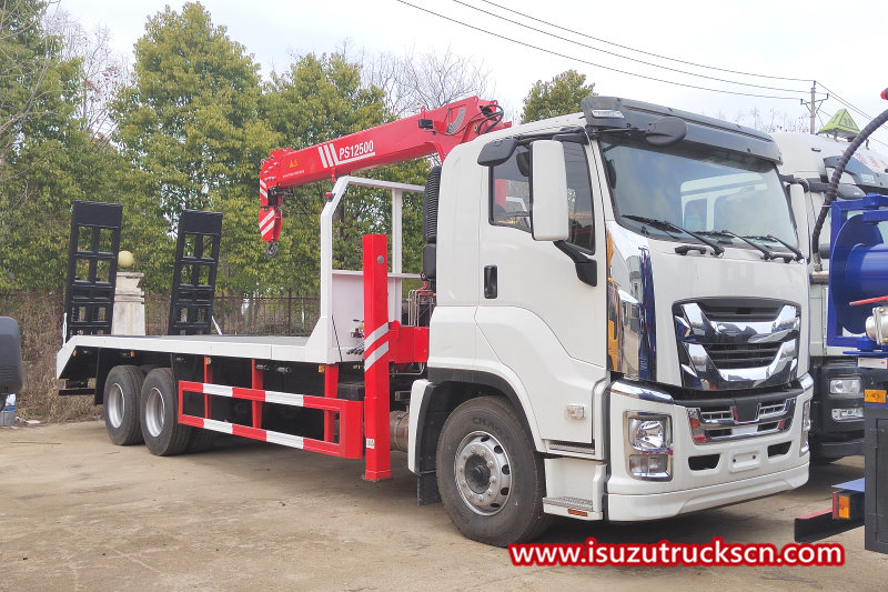 Pilipinas Isuzu Giga Self loader Flatbed truck na may crane
    