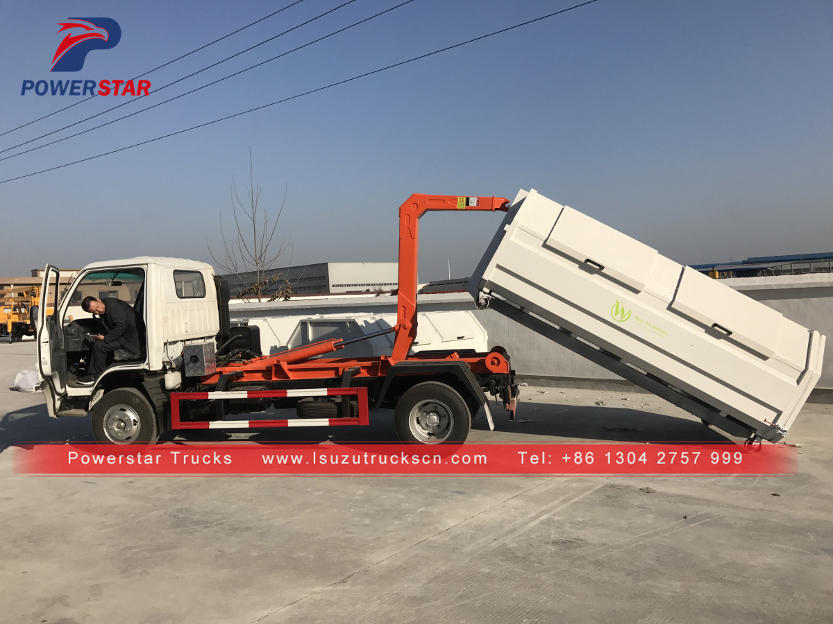 Powerstar brand Isuzu 6wheels Hooklift Garbage Truck na may Hook Arm
    