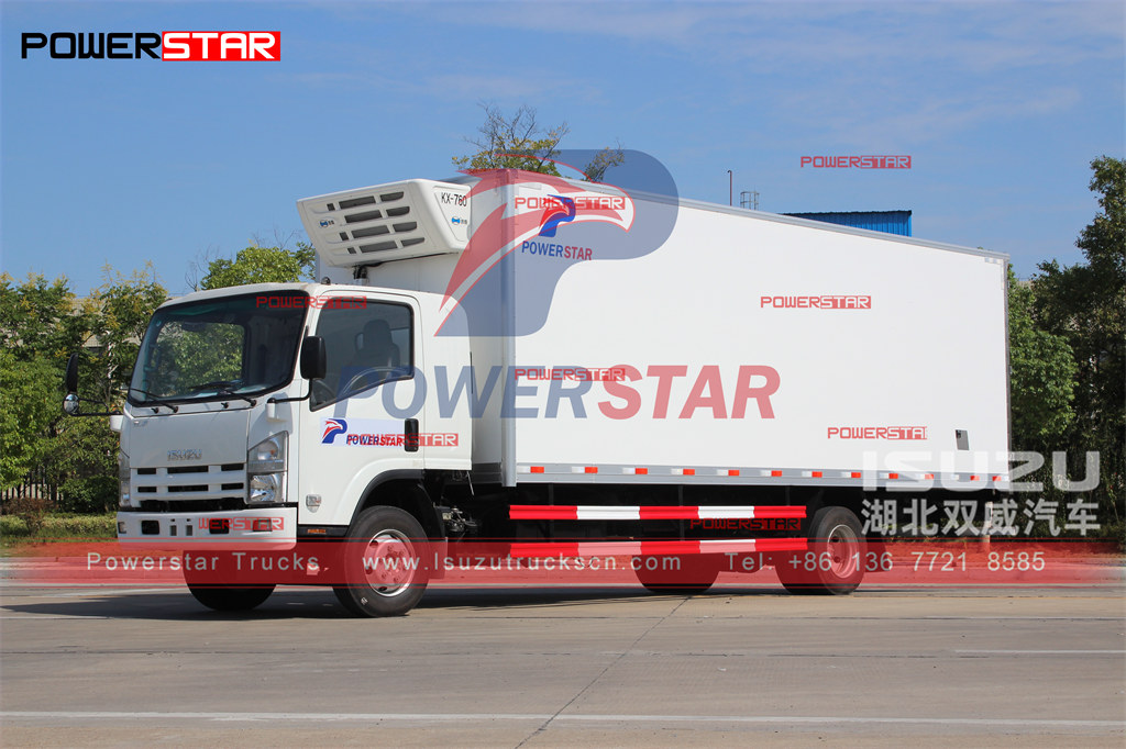 ISUZU 10tons refrigerated cooling truck na may 7m van body export sa Myanmar
    