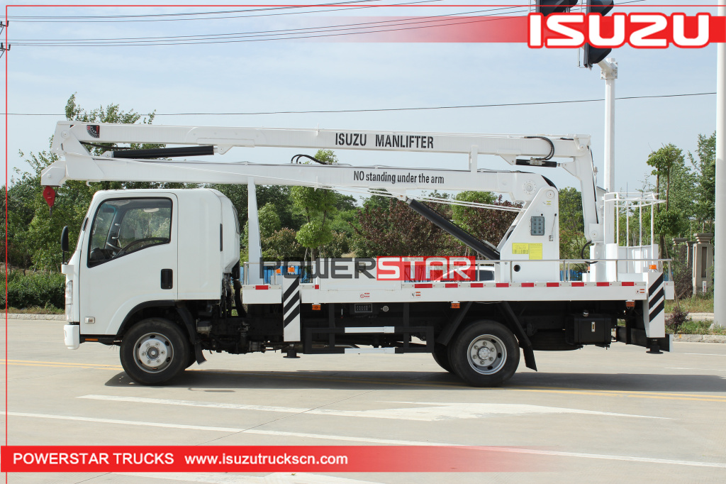 ISUZU brand telescopic arm 16m aerial truck na may basket
    