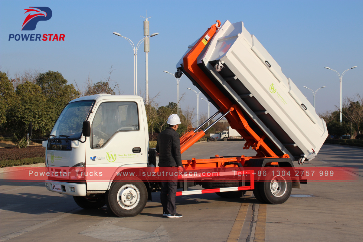 Powerstar 3tons mini Hooklift garbage truck para sa ST. PETERS
    