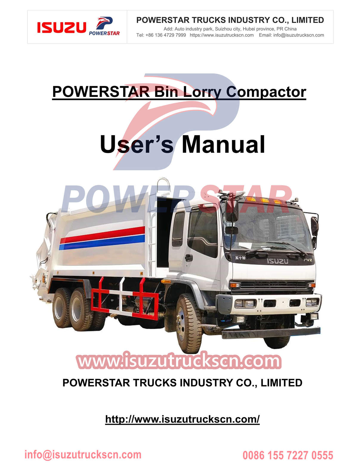 Isuzu FVZ garbage compactor truck manual export Haiti
    