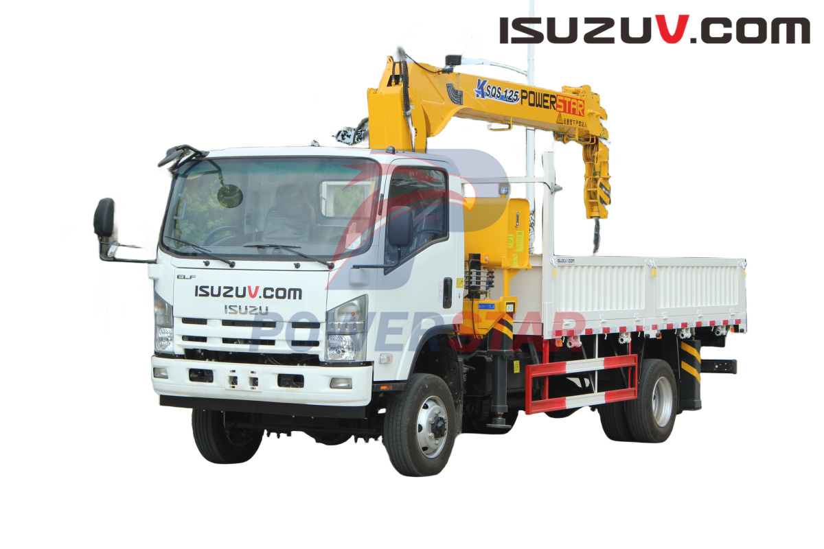 Japan ISUZU NPR off road truck chassis cargo truck mount crane
    