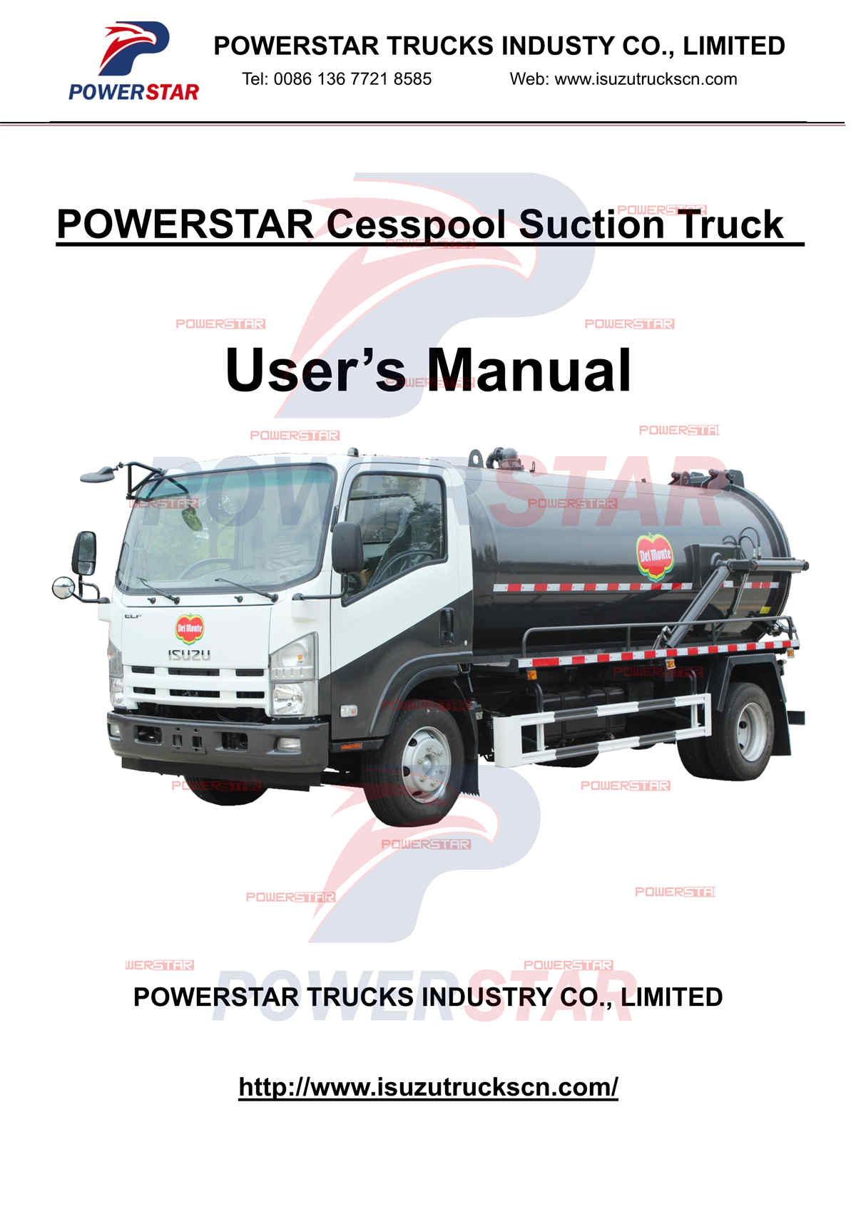 Isuzu NPR cesspool suction tanker truck manual operation para sa Gabon
    