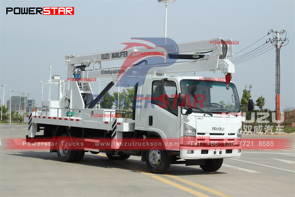 ISUZU ELF 16m aerial working platform truck operation guidance export sa Philippines Cebu
    